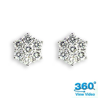 Diamond Cluster Earrings - 0.75 carats total