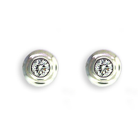 Bezel Set Diamond Ear Studs - 0.42 carats total G VS