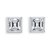 Diamond Ear Studs Square - 0.81 carats total - E VVS Certified