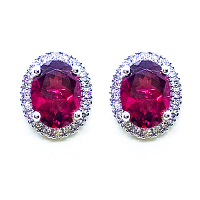 Rubellite & Diamond Earrings